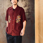 TIM LEHI | HAWAIIAN SHIRT S/S ( TYPE-1 ) #BURGUNDY [26SSE-WMS-HI01]