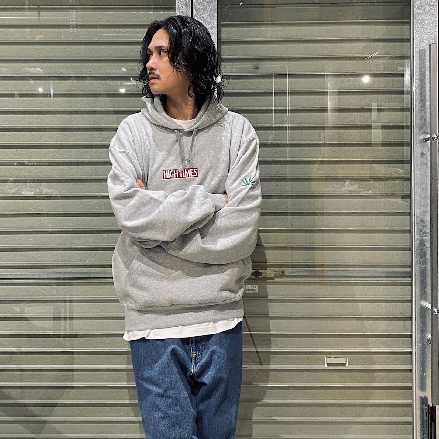 HIGHTIMES | HEAVY WEIGHT PULLOVER HOODED SWEAT SHIRT #GRAY [HIGHTIMES-WM-SS15]