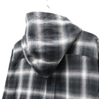 Ombre Plaid Hooded Shirt #Black Plaid [SD26S-SH03]