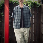 OMBRE CHECK OPEN COLLAR SHIRT S/S ( TYPE-3 ) #GRAY [25SS-WMS-OC20]