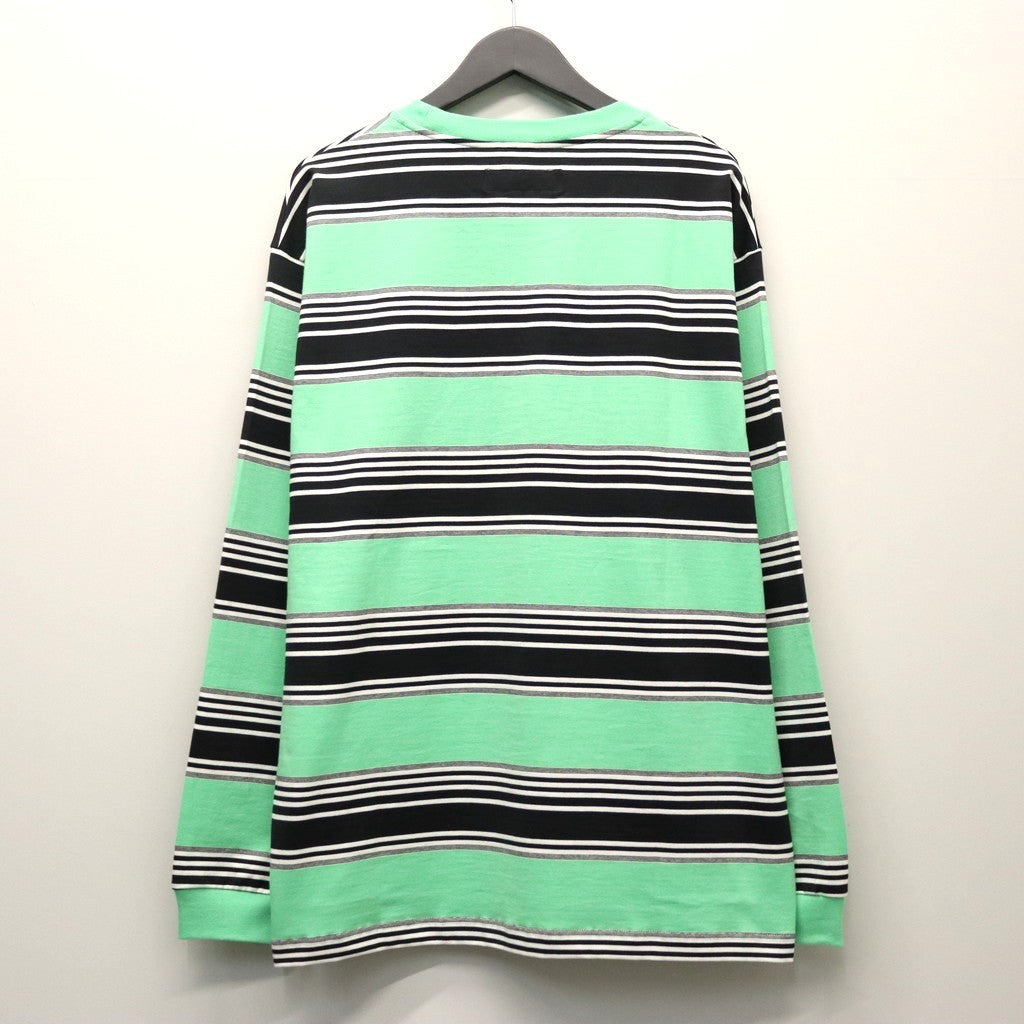 STRIPED CREW NECK LONG SLEEVE T-SHIRT ( TYPE-3 ) #GREEN [26SSE-WMT-LT03]