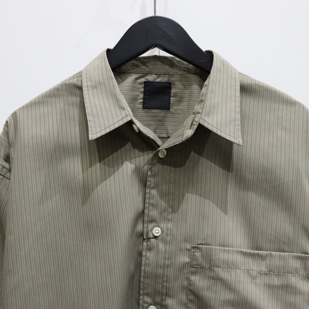 TECH REGULAR STRIPE SHIRT L/S #WOLF GRAY [BE-81025]