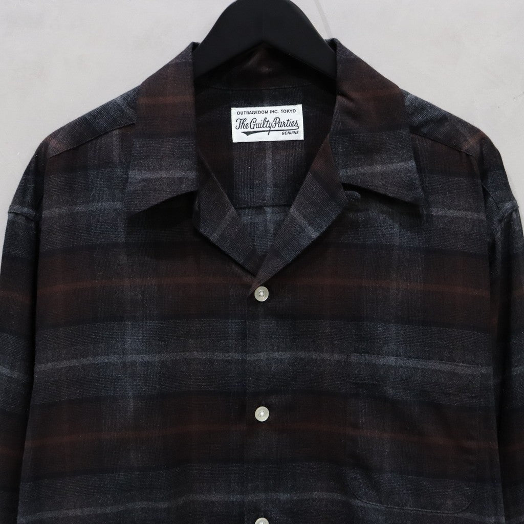 OMBRE CHECK OPEN COLLAR SHIRT L/S ( TYPE-3 ) #BROWN [24FW-WMS-OC03]