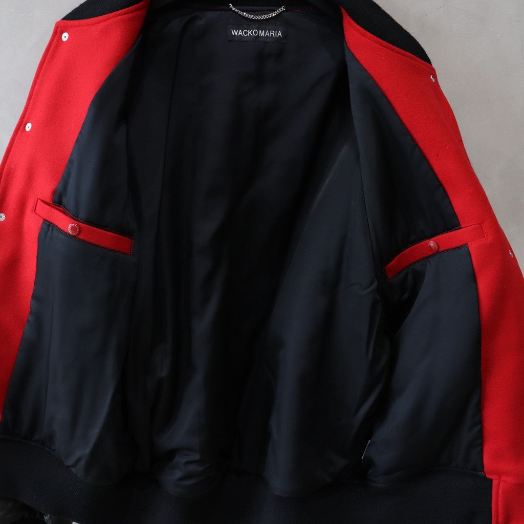 LEATHER VARSITY JACKET -B- ( TYPE-2 ) #RED [24FW-WMO-BL16]
