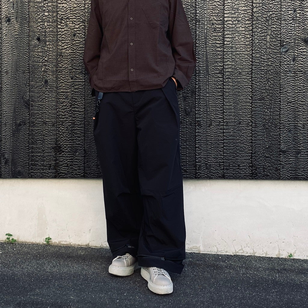 WX-P1 Zip-Extentsion Wide Trousers #Black [GOOPI-26SS-MAY-01]