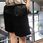 DOUBLE PLEATED CHINO SHORT TROUSERS #BLACK [24SS-WMP-PT12]