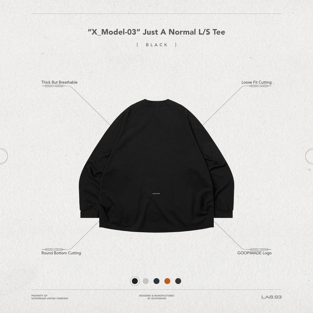 「X_Model-03」 Just A Normal L/S Tee #BLACK [GOOPI-24AW-NOV-01]