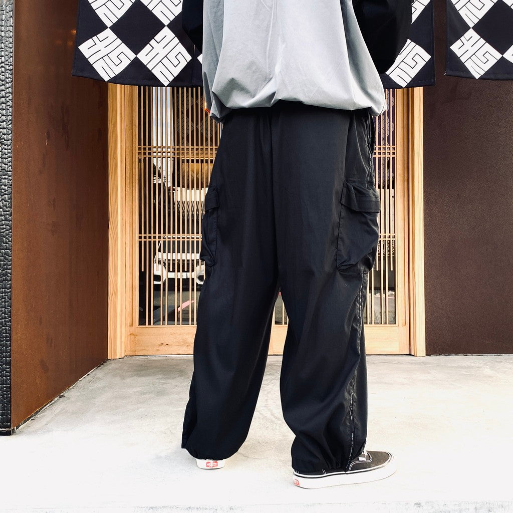 STRIPE BAGGY CARGO PANTS #Black [SU26-B06]