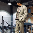 SINGLE BREASTED JACKET ( TYPE-3 ) &amp; TROUSERS #GRAYGREEN [23FW-WMO-SU03 / 23FW-WMP-TR08]