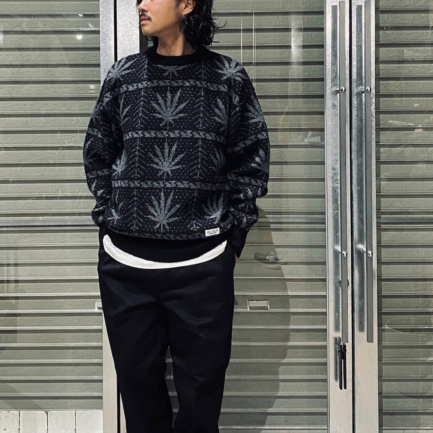 HIGHTIMES | CREW NECK SWEATER #BLACK [HIGHTIMES-WM-KN05]