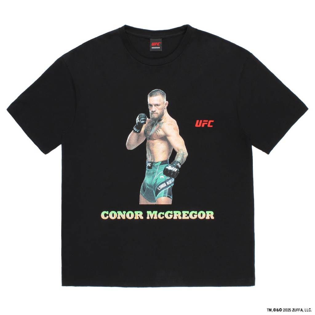 UFC | WASHED HEAVY WEIGHT CREW NECK T-SHIRT ( TYPE-2 ) #BLACK [UFC-WM-WT02]