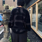 PATTERN MOHAIR KNIT #Black [26FW_KN01]