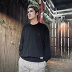 棉質針織圓領毛衣（2 型）#黑色 [25SSE-WMK-KN02]