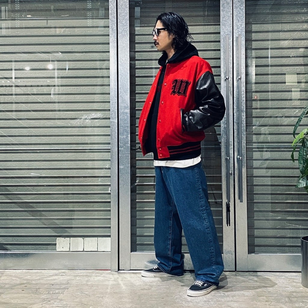 LEATHER VARSITY JACKET -B- ( TYPE-2 ) #RED [24FW-WMO-BL16]