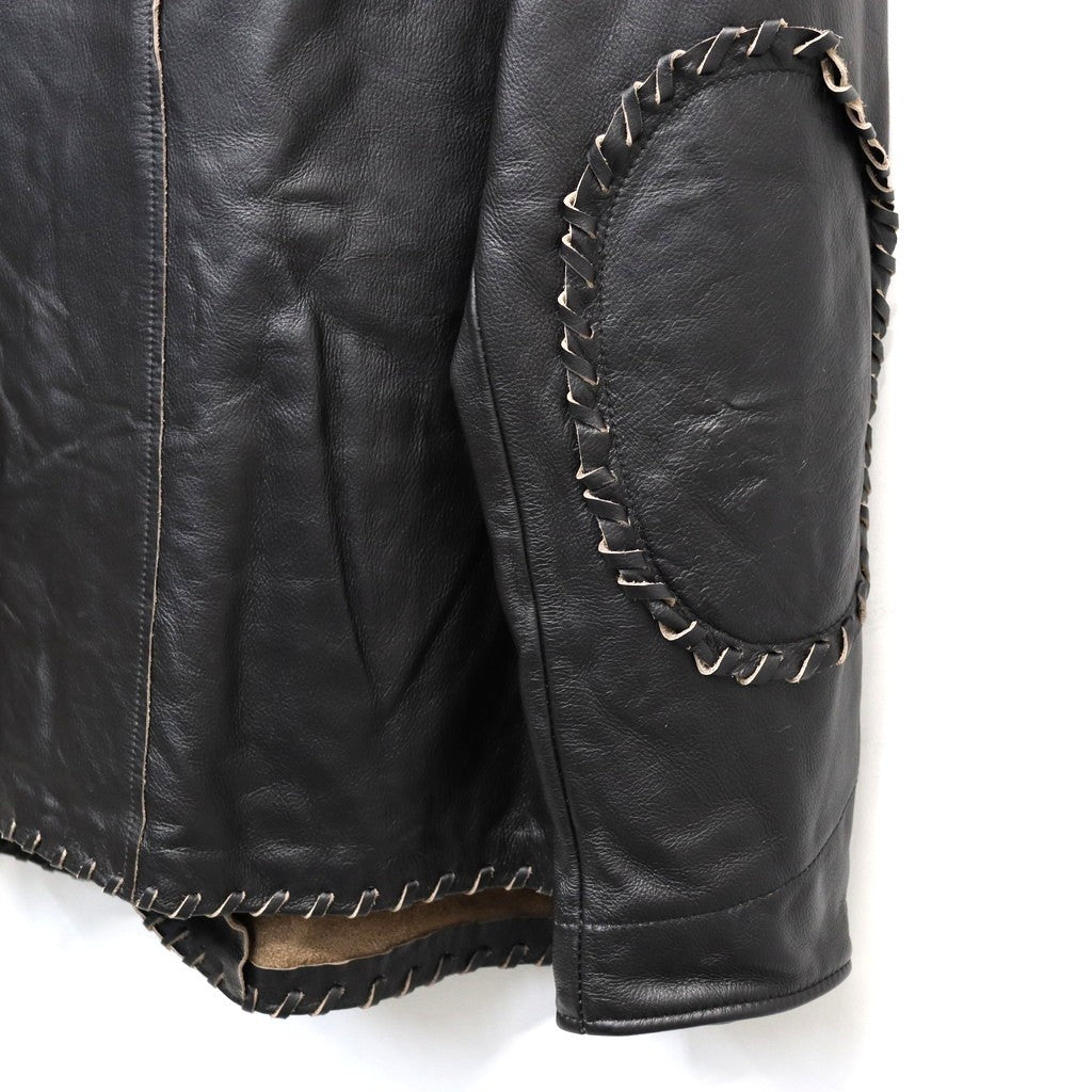 編織皮革連身工作服 #黑色 [BW252-BLC]