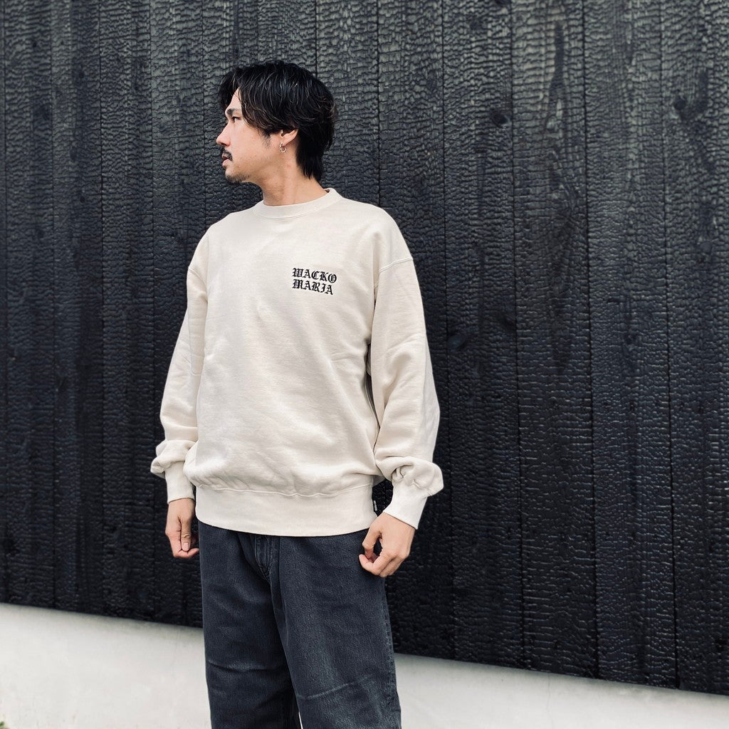 WASHED MIDDLE WEIGHT CREW NECK SWEAT SHIRT #IVORY [26SSE-WMC-SS03]