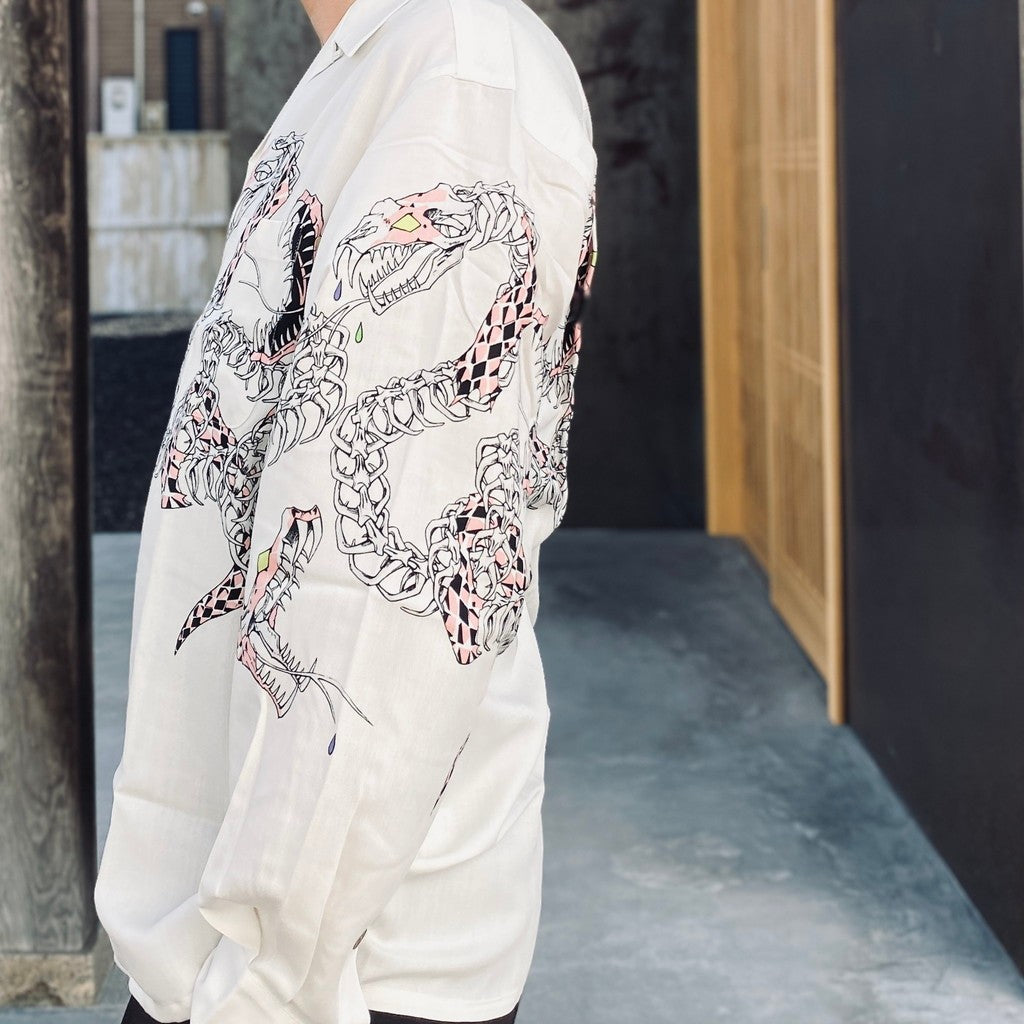 夏威夷長袖襯衫（4 型）#白色 [25FW-WMS-HI04]