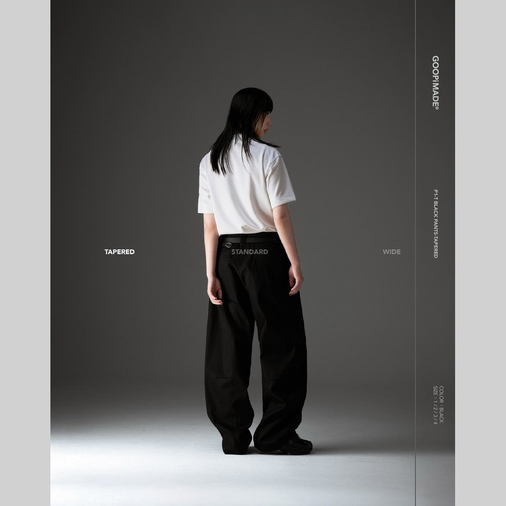 P1-T Black Pants-Tapered #Black [GOOPI-26SS-JUL-03] - cocorozashi