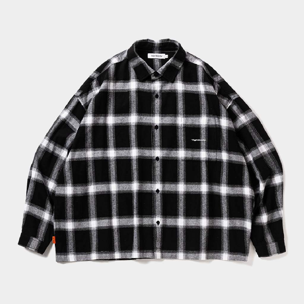 格紋長袖襯衫 #黑色 [FW25-S01]