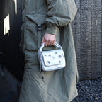 TECH LEATHER EYELET MINI POACH #SILVER [FEL34261B0006]