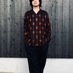 OMBRE CHECK OPEN COLLAR SHIRT L/S ( TYPE-1 ) #BROWN [26FW-WMS-OC01]