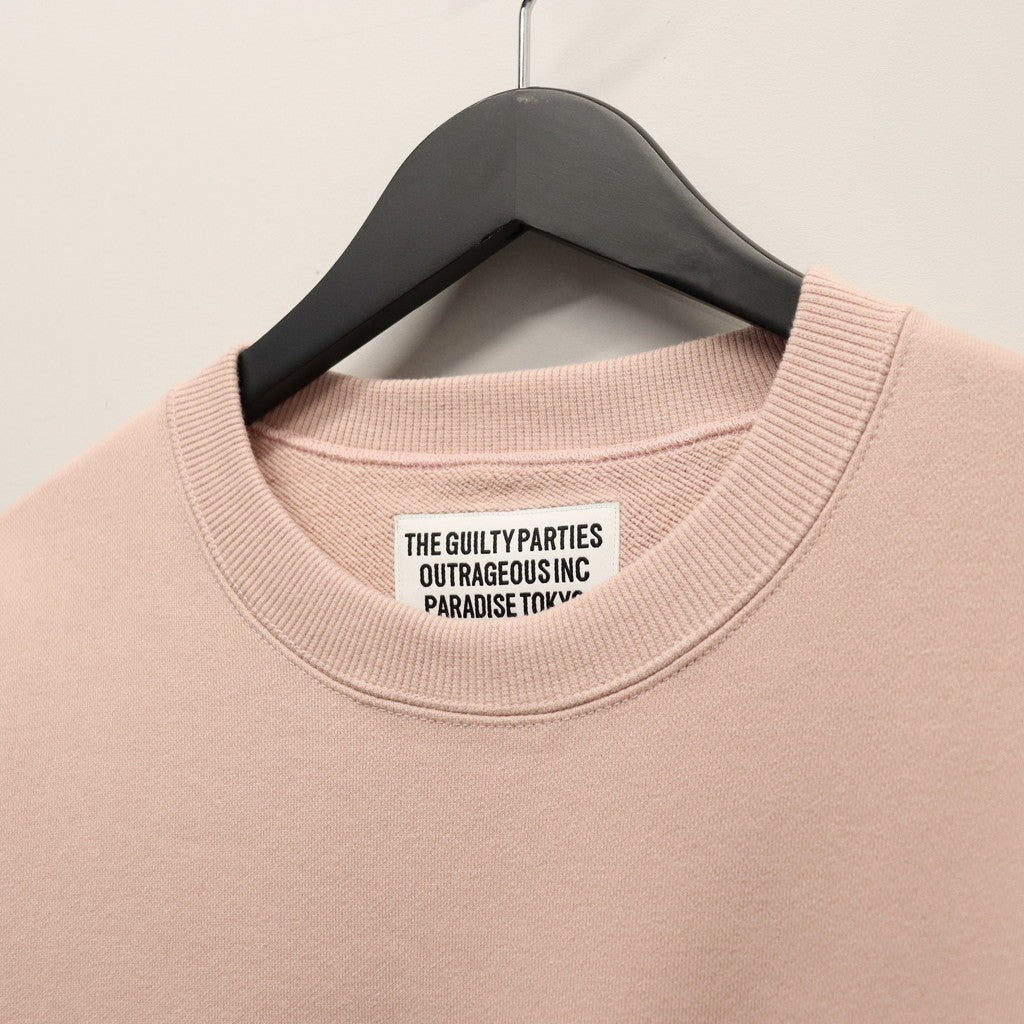 MIDDLE WEIGHT CREW NECK SWEAT SHIRT #PINK [26SS-WMC-SS08]