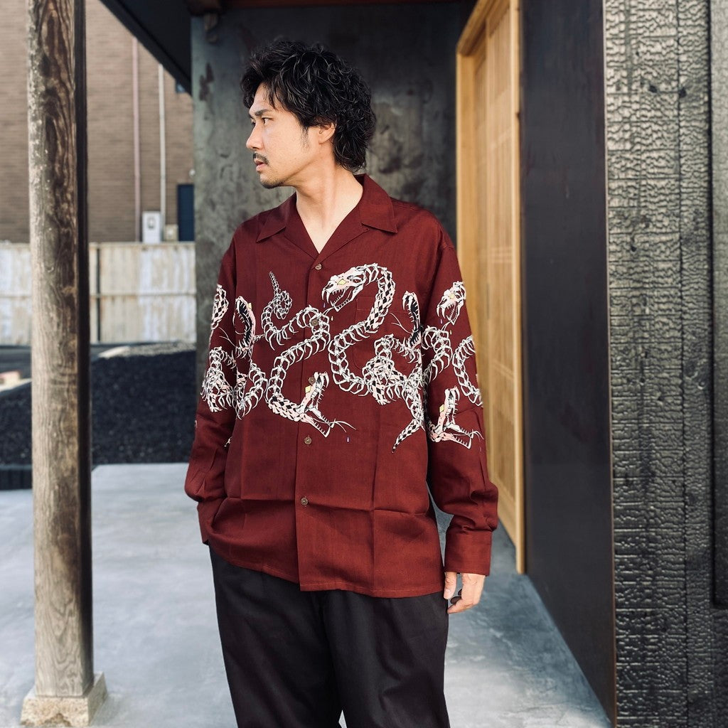 HAWAIIAN SHIRT L/S ( TYPE-4 ) #BURGUNDY [25FW-WMS-HI04