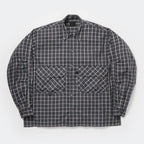 TECH SPORTS OPEN COLLAR SHIRT L/S GREN PLAID #CHARCOAL [BE-82026]