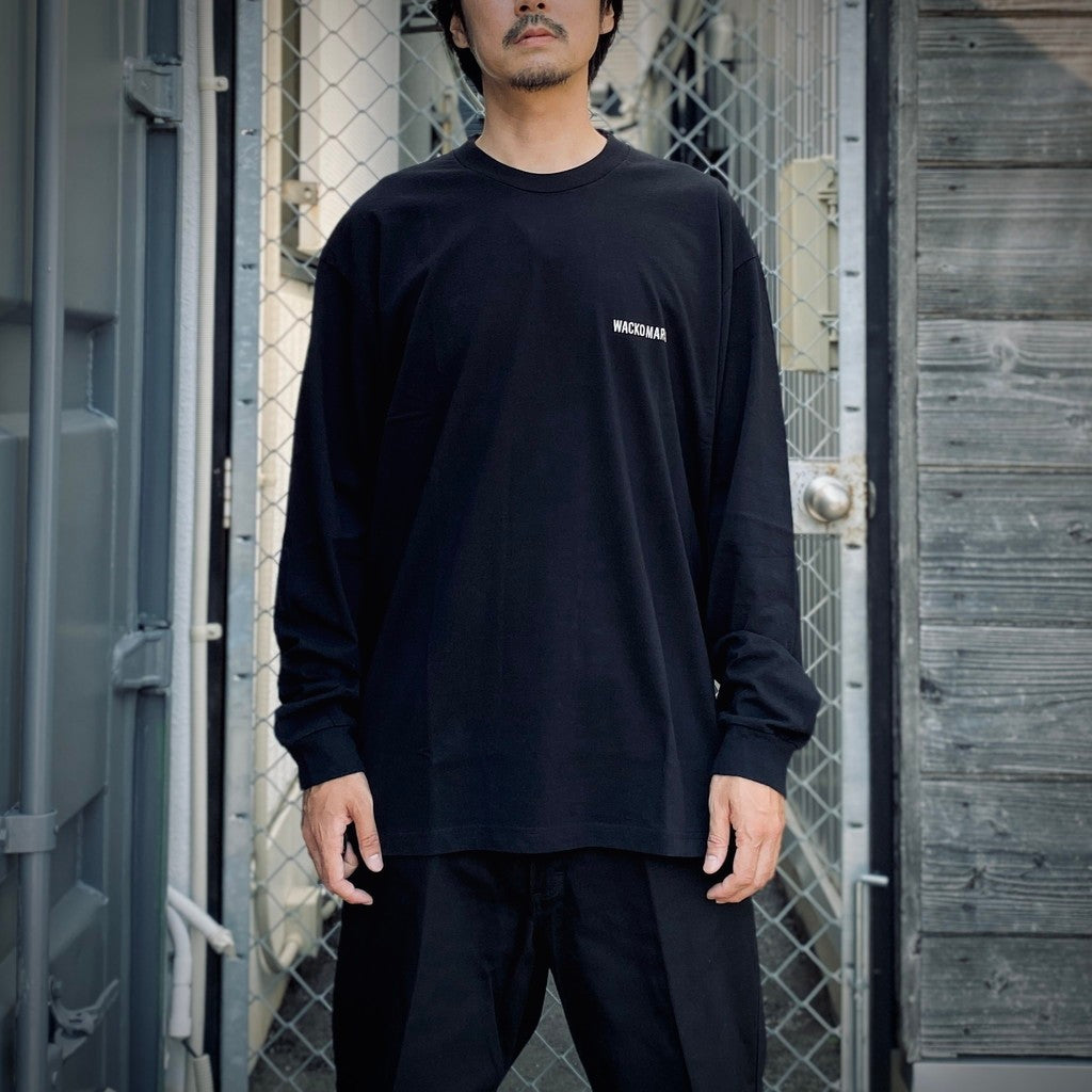 水洗重磅圓領長袖T卹 #黑色 [25FWE-WMT-LT01]