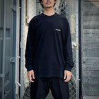 水洗重磅圓領長袖T卹 #黑色 [25FWE-WMT-LT01]