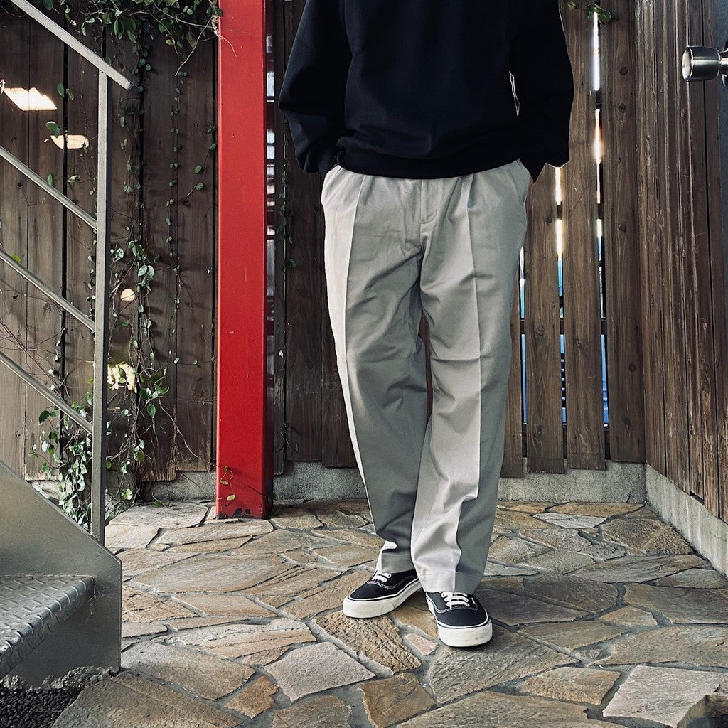 DOUBLE PLEATED CHINO TROUSERS #GRAY [25SS-WMP-PT13]