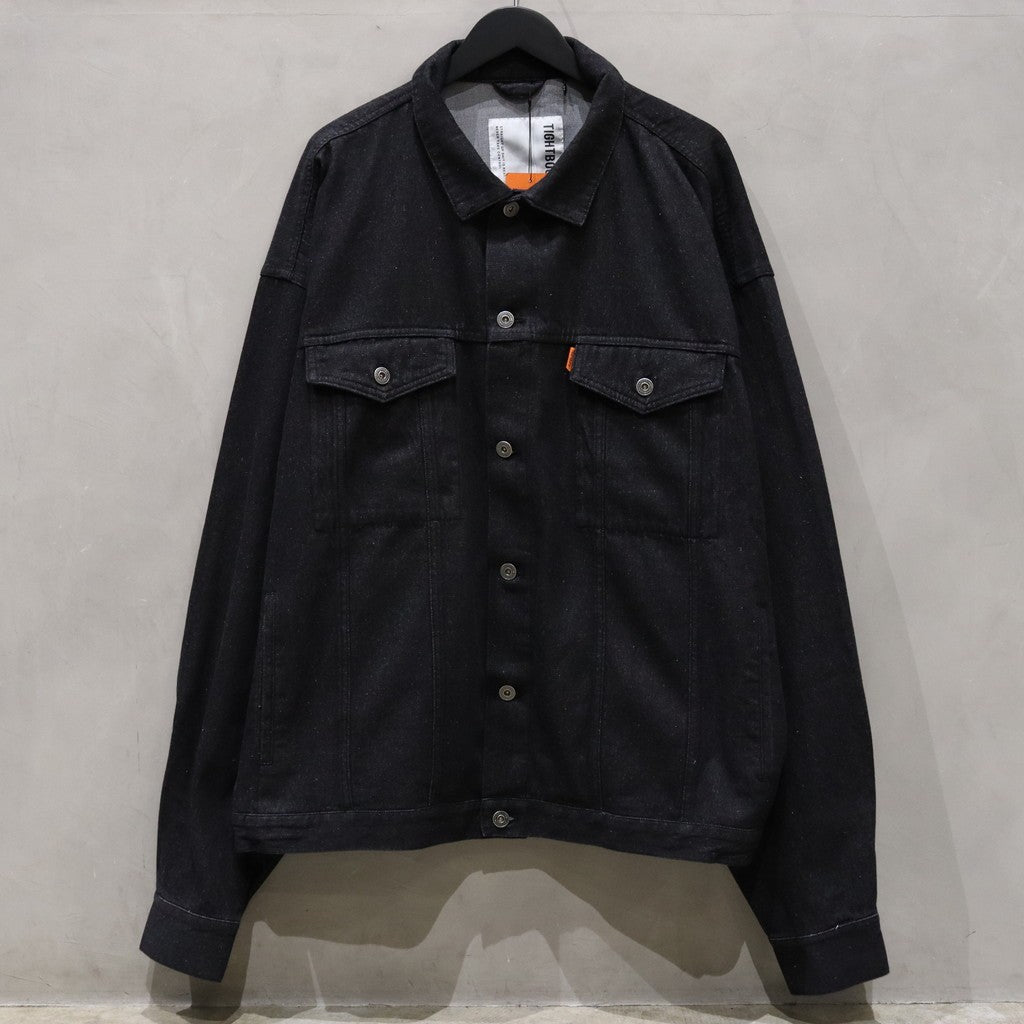 LABEL LOGO DENIM JACKET #BLACK [FW24-JK07]