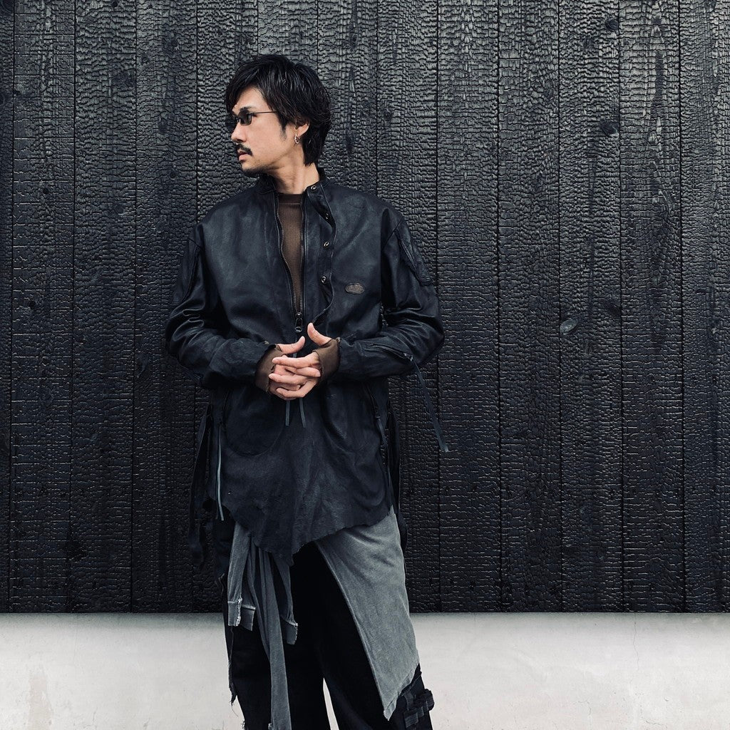 Rustic Edged Easy Rider's (VEGETABLE TANNING PIG LEATHER) #BLACK [M-P1-LW3]