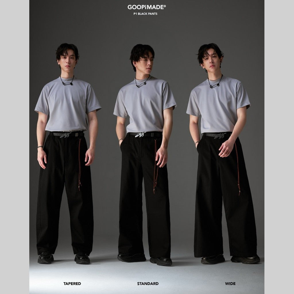 P1-T Black Pants-Tapered #Black [GOOPI-26SS-JUL-03]
