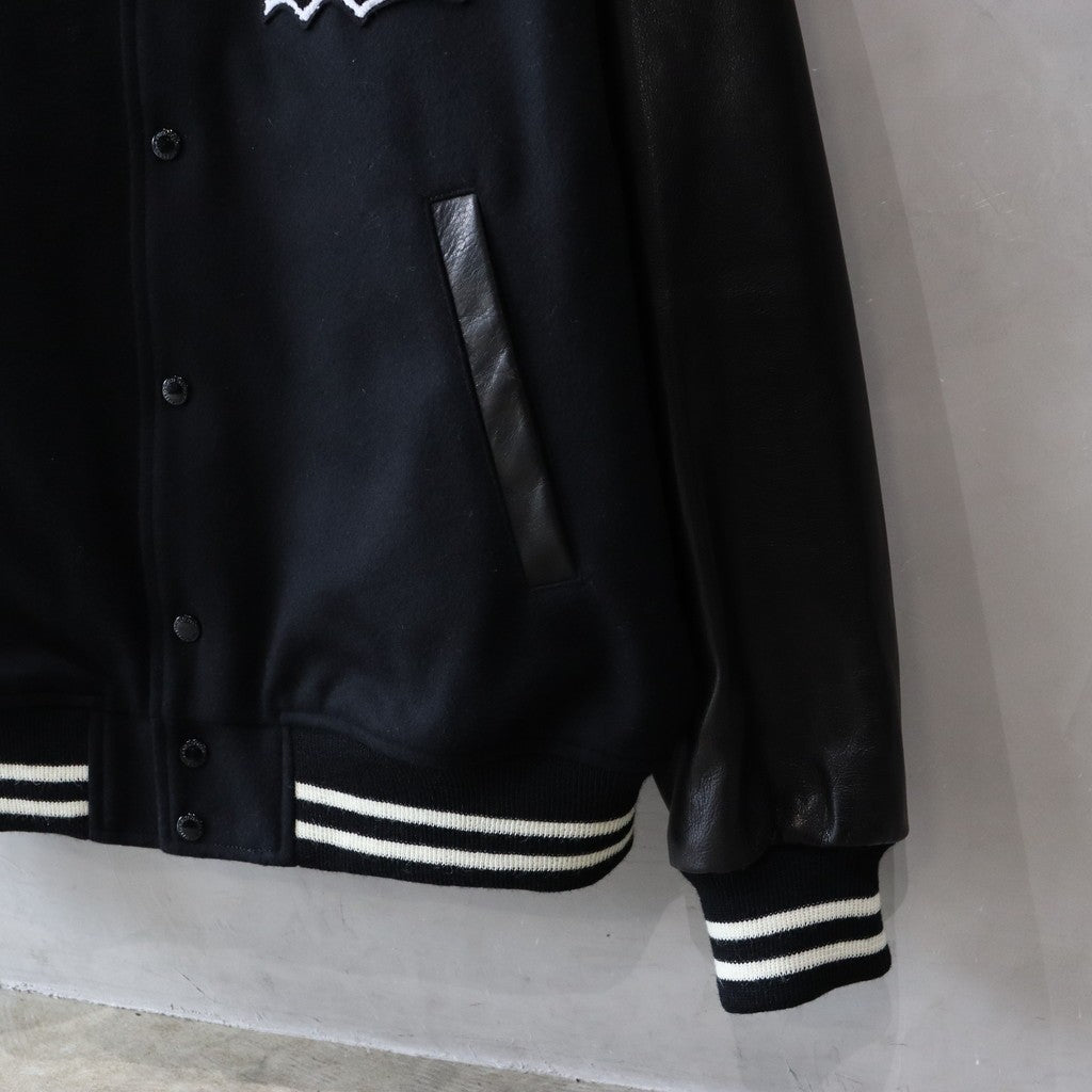 LEATHER VARSITY JACKET -B- (TYPE-2) #BLACK [24FW-WMO-BL16]