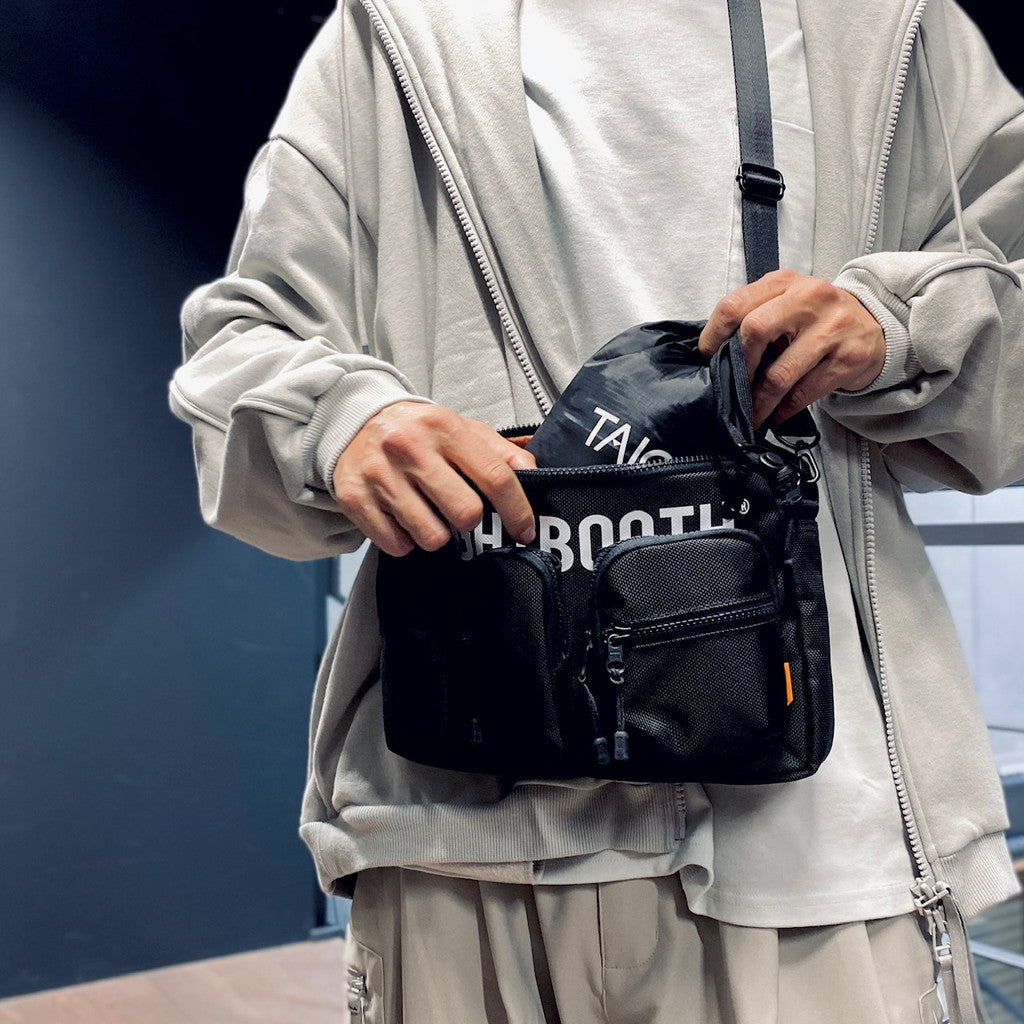 CREW NECK W-ZIP DOWN JKT #BLACK [TAION-104WZ]