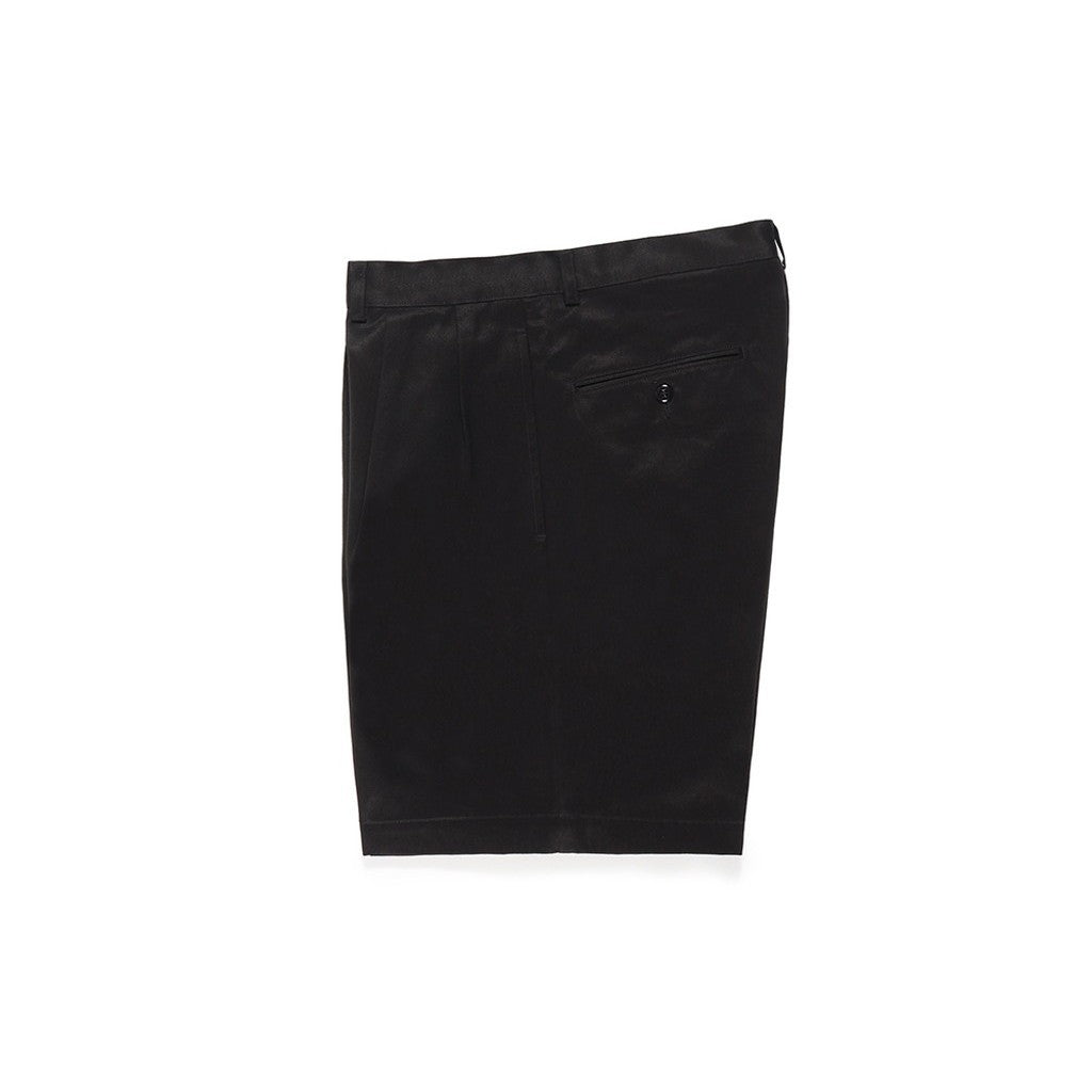 DOUBLE PLEATED CHINO SHORT TROUSERS #BLACK [24SS-WMP-PT12]