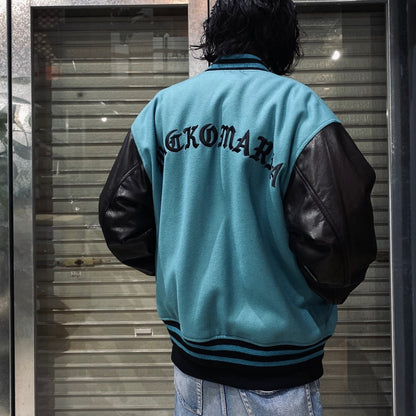 LEATHER VARSITY JACKET -B- -TYPE 2- #EMERALD [24SS-WMO-BL10]