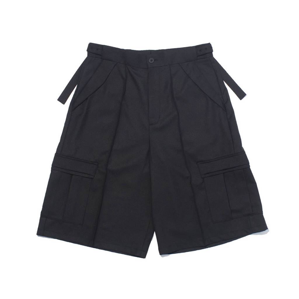 TWISTPOLYESTER WIDE SHORTS #BLACK [FST15261U0002]