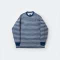 TECH DRAWSTRING MULTI BORDER L/S TEE #NAVY/GRAY [BE-34024]