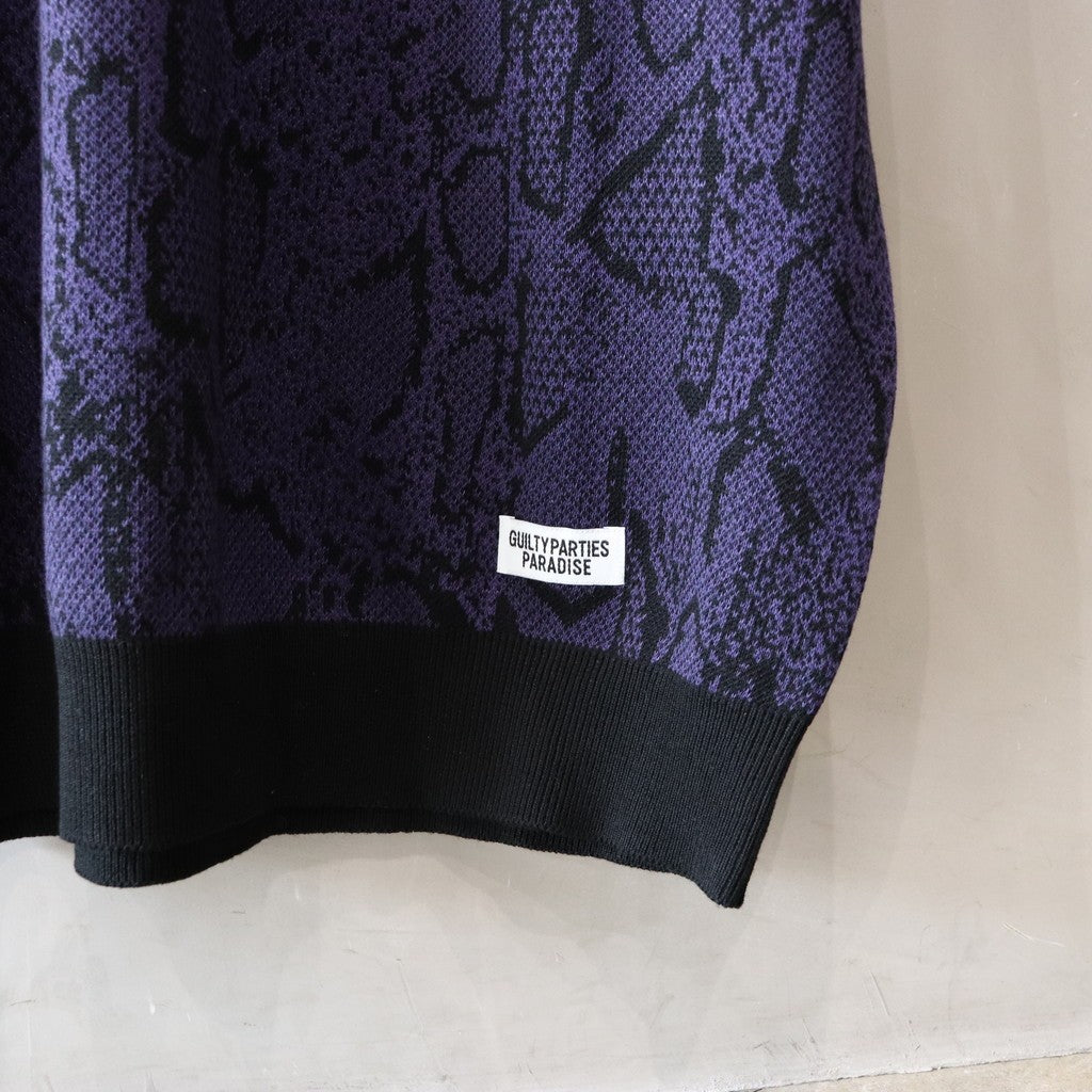 PYTHON KNIT POLO SHIRT #PURPLE [24SS-WMK-KN11]