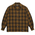 PENDLETON | WOOL OMBRE CHECK OPEN COLLAR SHIRT L/S ( TYPE-2 ) #LT-BROWN [26FW-WMS-PE02]