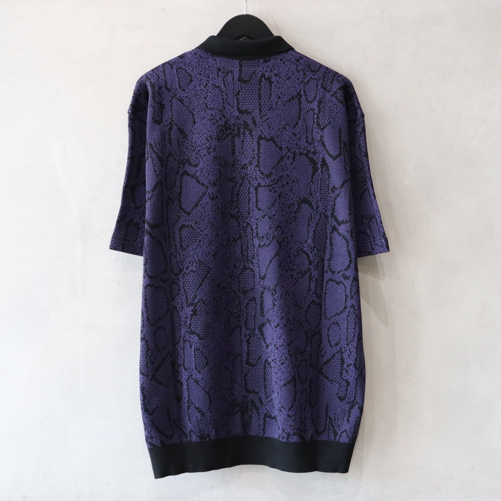 PYTHON KNIT POLO SHIRT #PURPLE [24SS-WMK-KN11]