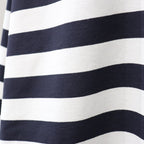 TECH DRAWSTRING BORDER L/S TEE #WHITE/NAVY [BE-33024]