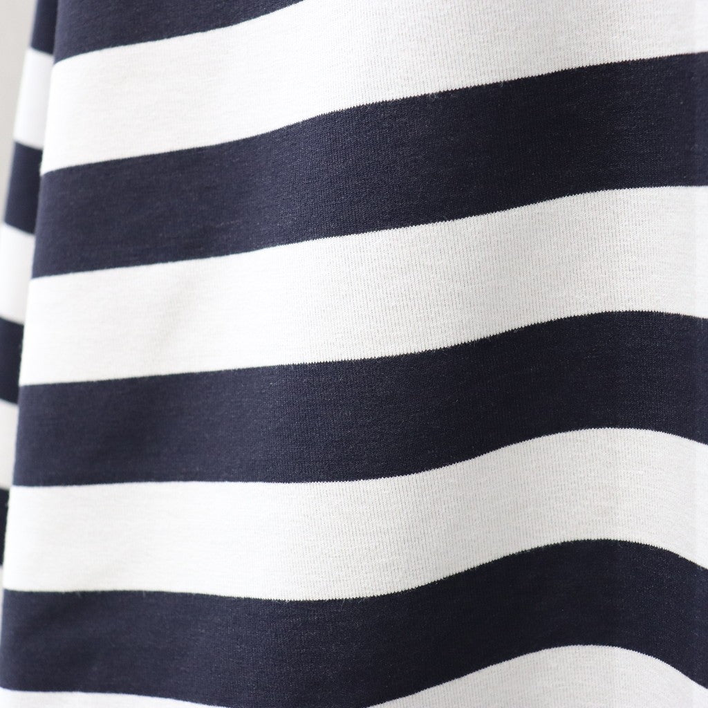 TECH DRAWSTRING BORDER L/S TEE #WHITE/NAVY [BE-33024]