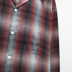 OMBRE CHECK OPEN COLLAR SHIRT L/S ( TYPE-1 ) #RED [26FWE-WMS-OC01]