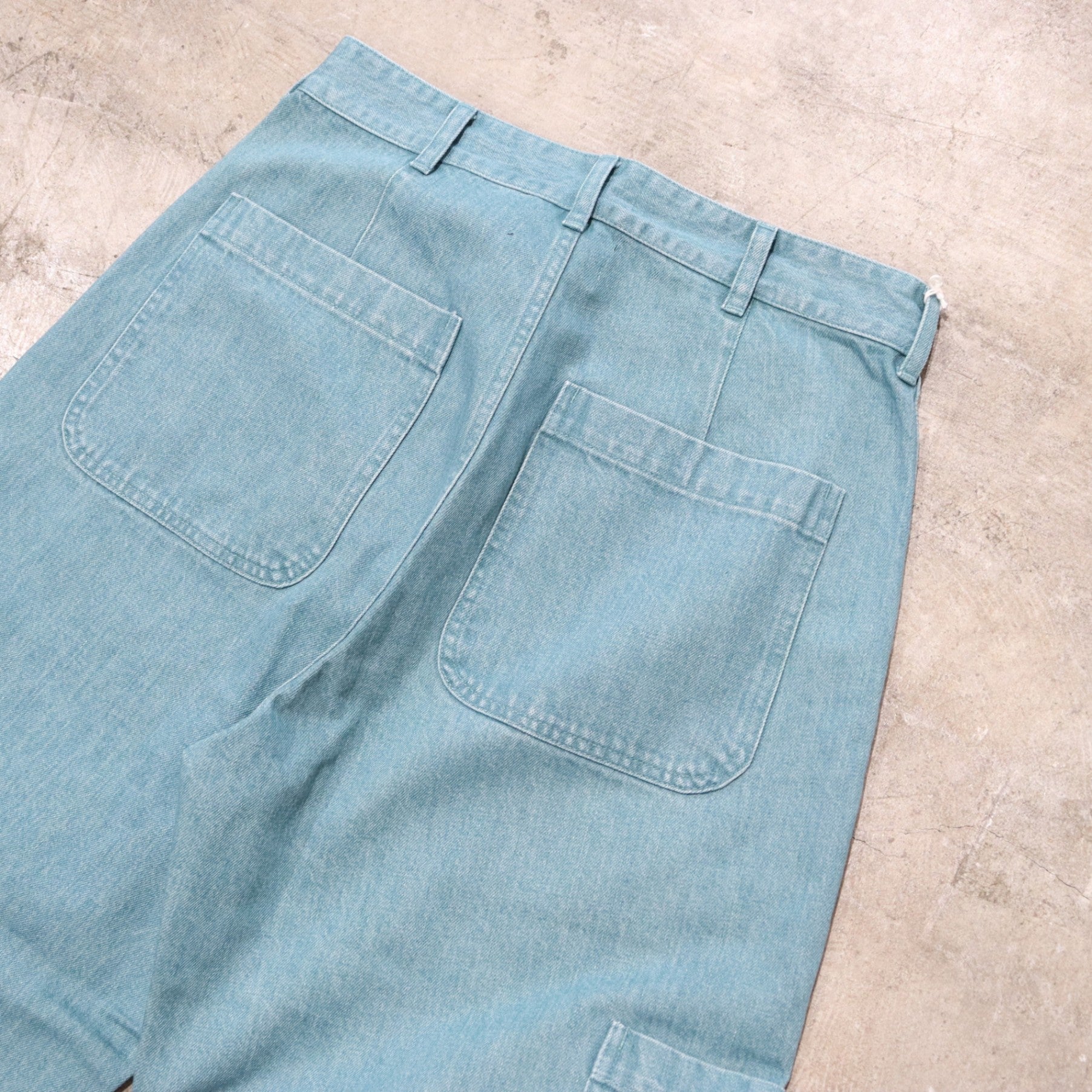 水洗牛仔六口袋工裝褲 #綠色 [SC2420-PN06]