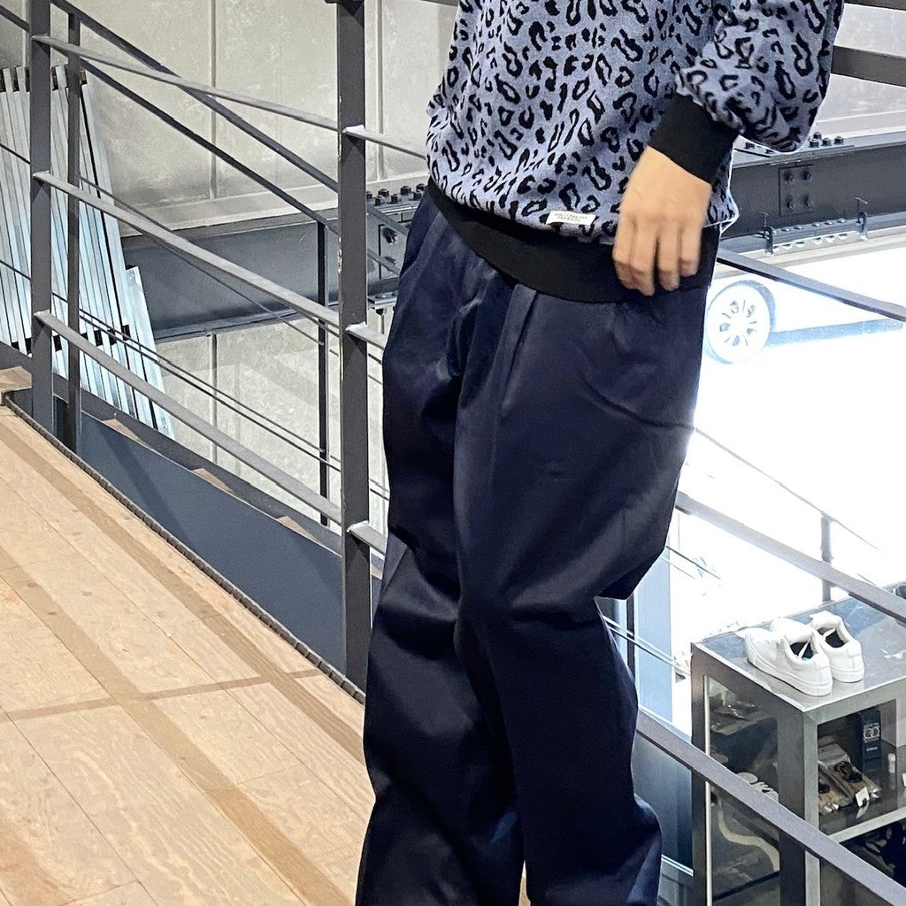 DOUBLE PLEATED CHINO TROUSERS #NAVY [24FW-WMP-PT02]
