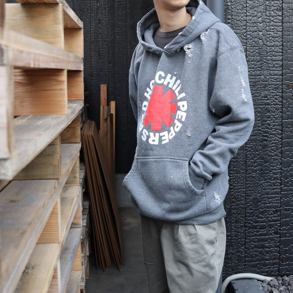 WORN-OUT 「RHCP ASTERISK」 HOODY #CHARCOAL [tl24f042]