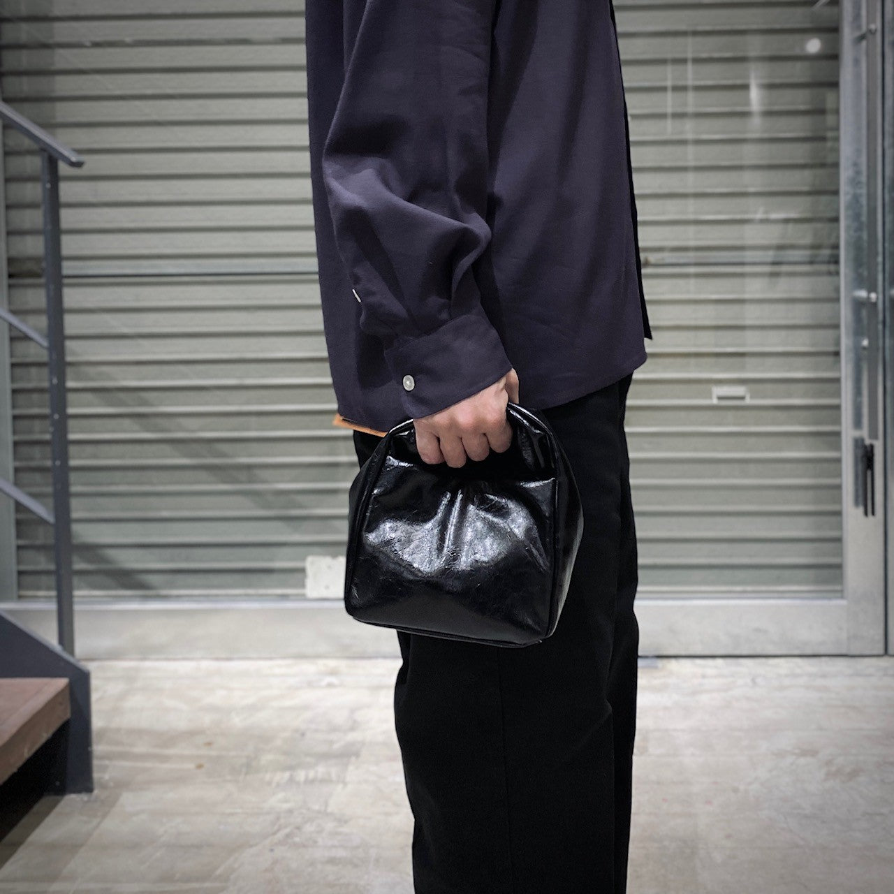 TECH LEATHER MINI POUCH #BLACK [FLE34251B0001]